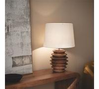 TechBrey Lampe à Poser Bois Vihaan ILUZZIA Blanc Blanc G