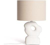 Lampe à Poser Céramique et Lin Illinois Blanc