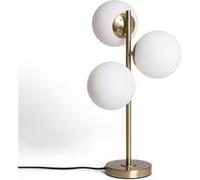 LEDKIA LIGHTING - Lampe à Poser Moonlight Brass | 3 Spots Design Unique | Compatible Ampoules LED E27 | Métal et Verre | Pour Maison et Bureau, Doré