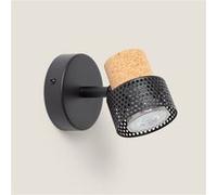 TechBrey Lampe Murale Métal et Liège Liksy Noir Noir G