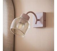 TechBrey Lampe Murale Métal et Verre Aziel Rose Poudré Rose Poudré