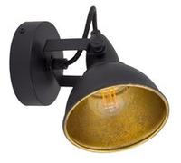TechBrey Lampe Murale Orientable Métal Emer 1 Spot Noir Noir Noir G