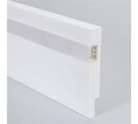 TechBrey Moulure Plinthe pour Ruban LED Modern avec Capot Continu 2 m Blanc mat