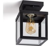 LEDKIA LIGHTING Plafonnier extérieur Theia – Aluminium E27 Noir