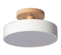 LEDKIA LIGHTING - Plafonnier LED Bois et Métal 12W | CCT Sélectionnable 2700-6500K | Éclairage Constant 1020 lm | Design Moderne pour Intérieur, Chambre, Salon, Cuisine, Blanc