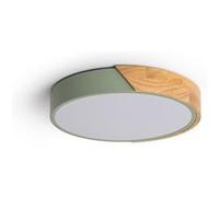 LEDKIA LIGHTING Plafonnier LED rond Bois et aluminium 18W CCT sélectionnable Semi-Dari Ø320 mm Noir
