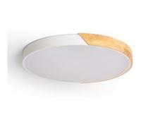 LEDKIA LIGHTING – Plafonnier LED rond Bois 36W – CCT 2700–6500K – 3000 lm – Ø500 mm – Noir