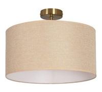 LEDKIA LIGHTING - Plafonnier Métal et Tissu Quitón | Éclairage Vintage Élégant | Compatible Ampoules E27 | Finition Métal Doré Satiné | Ambiance Personnalisable, Beige