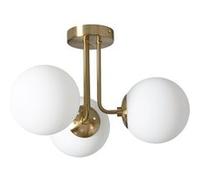 LEDKIA LIGHTING Plafonnier Moonlight Brass Métal et verre 3 spots Blanc