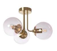 LEDKIA LIGHTING - Plafonnier Métal et Verre Moonlight Brass | 3 Spots E27 | IP20 Intérieur | Design Doré | Ambiance Réglable, Rose