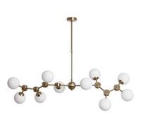 Ledkia Plafonnier Métal et Verre Moonlight Brass Large 10 Spots Doré