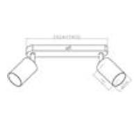 Plafonnier Orientable Métal 2 Spots Albus Black Large Noir