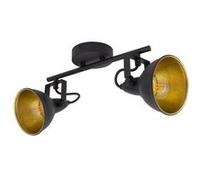 TechBrey Plafonnier Orientable Métal 2 spots Noir Emer Noir Noir G