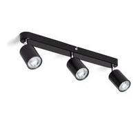 Plafonnier Orientable Métal 3 Spots Albus Black Large Noir