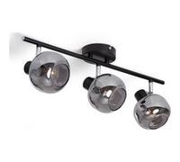 LEDKIA LIGHTING Plafonnier Orientable Métal et Verre 3 Spots Romsy pour chambre, salon, cuisine Gris