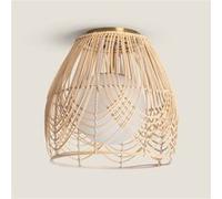 TechBrey Plafonnier Rotin et Verre Bagrat Naturel Naturel
