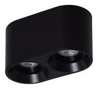 Plafonnier Space Double Noir Avec Ampoule Gu10 Blanc Neutre 4000k