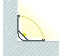 TechBrey Profilé Aluminium Angle Rond pour Ruban LED jusqu'à 20 mm Noir 2 m Noir translucide Noir