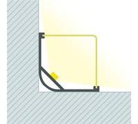 TechBrey Profilé Aluminium Angle Triangulaire 2m pour Ruban LED jusqu'à 20mm Noir 2 m Transparente Noir