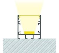 TechBrey Profilé Aluminium En Saillie avec ancrage Encastré à Clips pour Rubans LED jusqu'à 24 mm Noir 2 m Noir translucide Noir