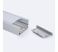 TechBrey Profilé Aluminium Encastré pour Rubans LED jusqu'à 45 mm avec Capot Continu 2 m