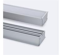 TechBrey Profilé Aluminium Encastré XL pour Rubans LED jusqu'à 40mm Aluminium 2 m Blanc translucide Aluminium G