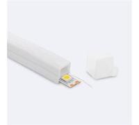 TechBrey Profilé Néon SFLEX 12x12 Courbe Verticale pour Rubans LED IP20 jusqu'à 8 mm 2 m Blanc