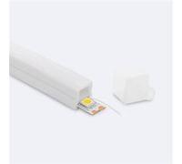 TechBrey Profilé Néon SFLEX 12x12 Courbe Verticale pour Rubans LED IP20 jusqu'à 8 mm 20 m Blanc