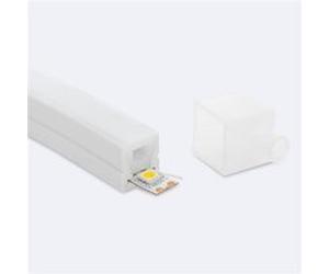 TechBrey Profilé Néon SFLEX 16x16, en Saillie/Encastrable Courbe Vertical pour Ruban LED IP20 jusqu'à 11 mm 10 m Blanc