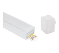 TechBrey Profilé Néon SFLEX 30x20 Courbe Verticale pour Rubans LED IP20 jusqu'à 17,5 mm 20 m Blanc