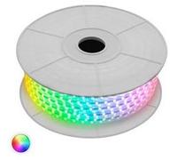 TechBrey Ruban LED RGB 220V SMD 60 LED/m 10W/m Largeur 16mm Coupe 100cm IP65 avec Télécommande IR Sur mesure 4 m