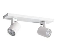 TechBrey Spot à Douille Double en Saillie Orientable Aluminium Gylu à Ampoule GU10 Blanc Blanc G