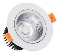 TechBrey Spot Downlight LED 12W Rond Dimmable COB CRI90 Coupe Ø 90 mm 5000K Blanc froid Blanc
