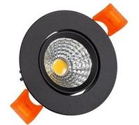 TechBrey Spot Downlight LED 5W Rond COB CRI90 Coupe Ø 55 mm Noir No Flicker 2700K Blanc chaud Noir