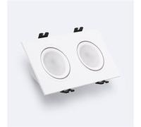 TechBrey Spot LED Downlight Carré Inclinable GU10 6W Coupe 75x150mm PC No Flicker 4000K Argenté Blanc neutre Argenté