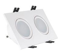 TechBrey Spot LED Downlight Carré Inclinable GU10 6W Coupe 75x150mm PC No Flicker 4000K Noir Blanc neutre Noir