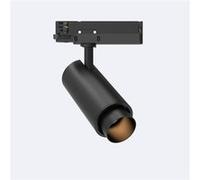 TechBrey Spot LED Fasano Cylindre 20W pour Rail Triphasé Dimmable Noir 3200K Blanc chaud Noir