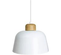 LEDKIA LIGHTING - Suspension Wawak | Design Élégant | Compatible Ampoule LED E27 | Installation Intérieure | Finition Métal et Bois | IP20, Blanc