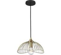LEDKIA LIGHTING - Suspension Métal Kibanda Alfarb | Design Épuré Scandinave | Compatible Ampoules LED E27 | Câble Réglable | Pour Intérieur, Doré