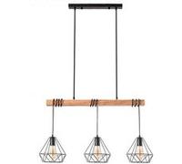 LEDKIA LIGHTING - Suspension Métal Sardo 3 Spots | Style Industriel Vintage | Compatible Ampoules E27 | Câble Réglable en Hauteur, Blanc