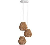 Ledkia Suspension papier tressé 3 spots - Blanc