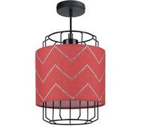 Ledkia Suspension Tissu et Métal Pointiza Rouge brique