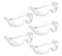 Techchii Lot de 5 lunettes de protection, anti-buée et anti-poussière, transparentes, pour la construction, les laboratoires, les produits chimiques, les porteurs de lunettes