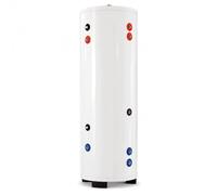 Techglobe Ballon ECS 300 L pour pompe à chaleur, 2 échangeurs thermiques | Format vertical isolation PUR 50 mm, largeur 58 cm, poids 87,5 kg, circuits indépendants, raccordement bivalent