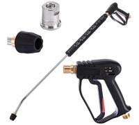 Techkar Kit d'ensemble - Pistolet - Lance - Buse en Acier - pour Nettoyeurs Haute Pression - pour Eau Chaude -Filetage M22x1,5 mm - Pression 280 Bar - Longuer 90 cm