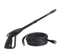 TECHKAR Pistolet Nettoyeur Haute Pression en Nylon M22x1,5 Broche 15 mm avec Tuyau Accessoires - Buse Réglable - Longeur du Tuyau 5 m