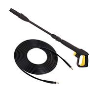 TECHKAR - Pistolet pour Nettoyeur Haute Pression avec Tuyau et Lance - Accessoires Karcher K2 K5 - Buse Réglable Vario - Click Quick Connect - 10 m