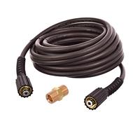 TECHKAR Tuyau d'Extension pour Nettoyeur Haute Pression - Tuyau de Rechange de 10 m - 150 Bar - Compatible avec Karcher Filetage M22x1.5 - Raccord de Tuyau et Embout Inclus
