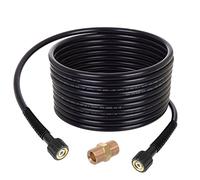 TECHKAR Tuyau d'Extension pour Nettoyeur Haute Pression - Tuyau de Rechange de 25 m - 150 Bar - Compatible avec Karcher Filetage M22x1.5 - Raccord de Tuyau et Embout Inclus