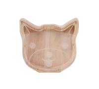 TechKidz Tirelire en Bois - Tête de Chat - Beige